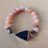 Bodacious Peach Pink Druzy Bracelet